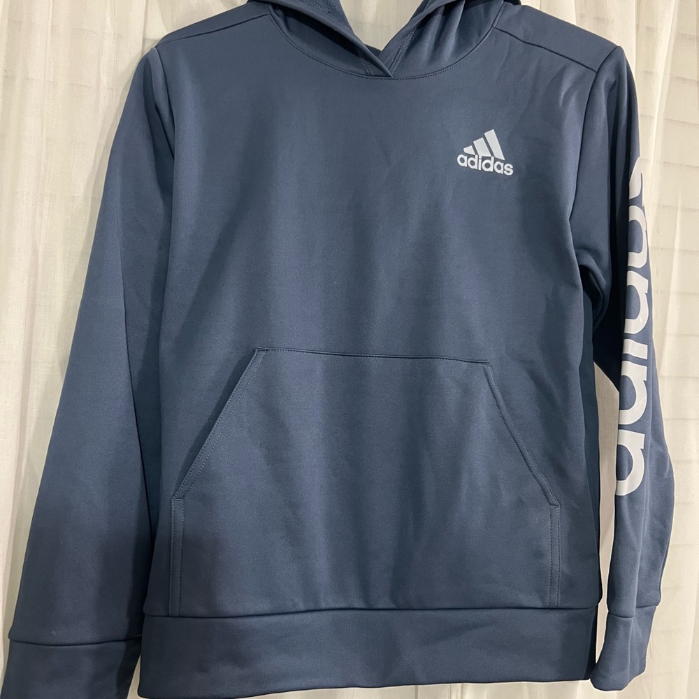 Adidas boys medium Blue Hoodie with Logo